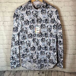 Robert Graham Long Beach Skull Button up Long Sleeve Dress shirt size small